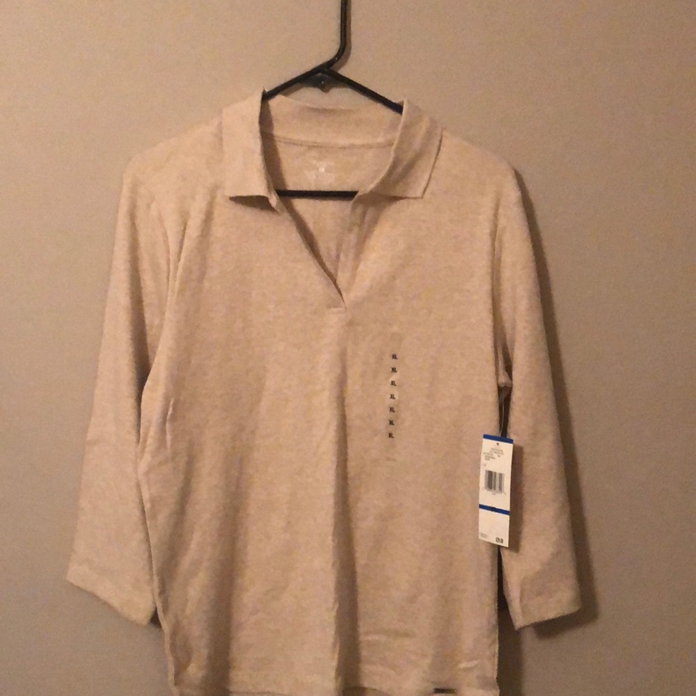 Jones New York cotton three-quarter sleeve